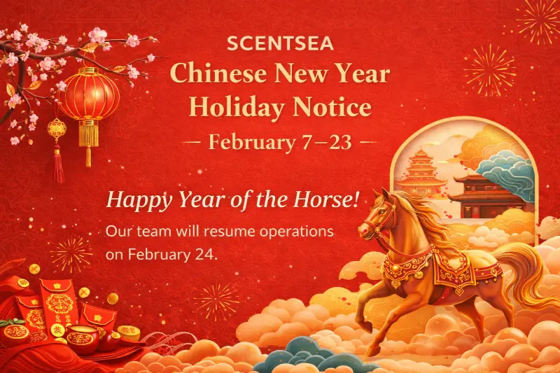 Chinees Nieuwjaarsschema en seizoensgebonden geurnoten van SCENTSEA